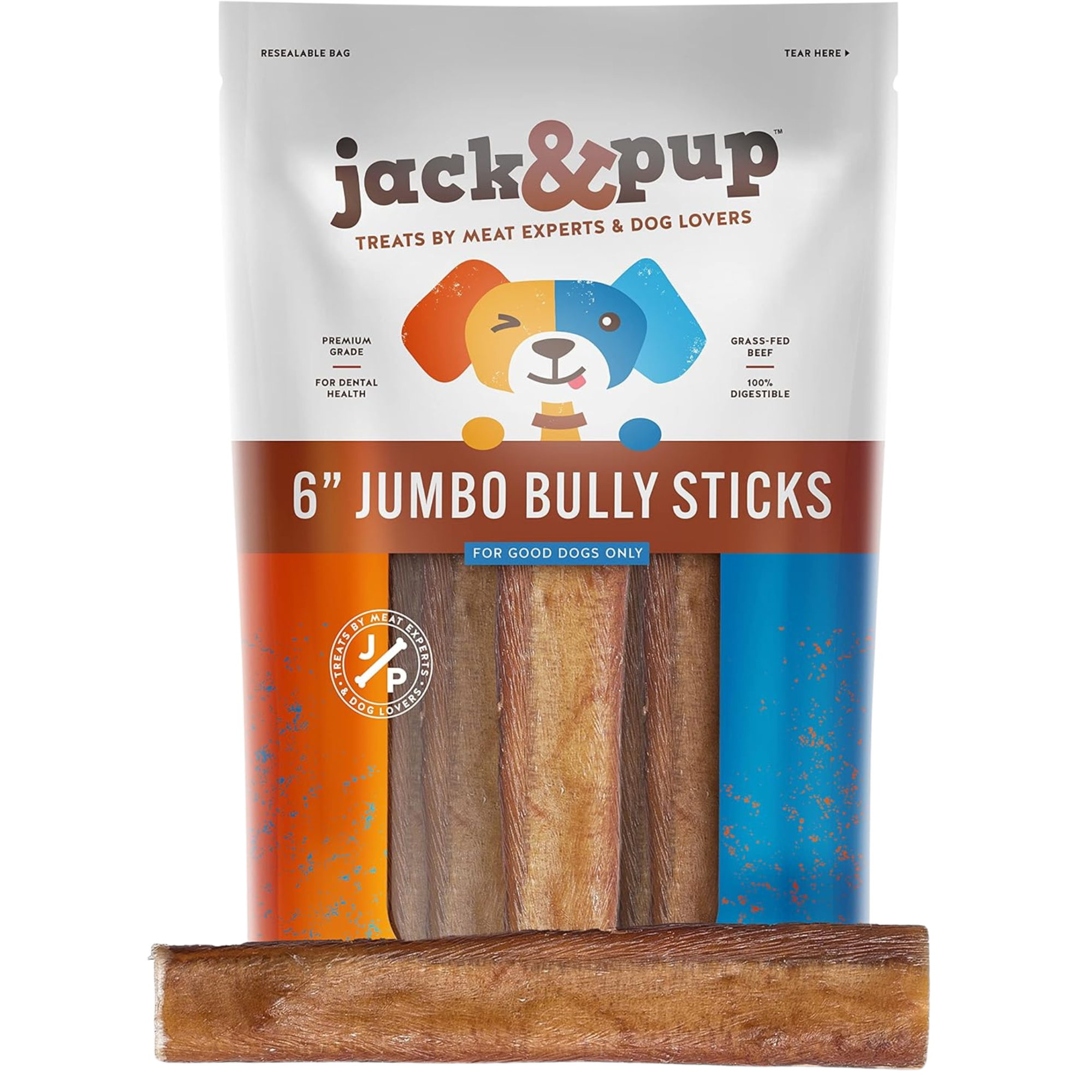 6-Inch Jumbo Bully Stick - Jack&Pup