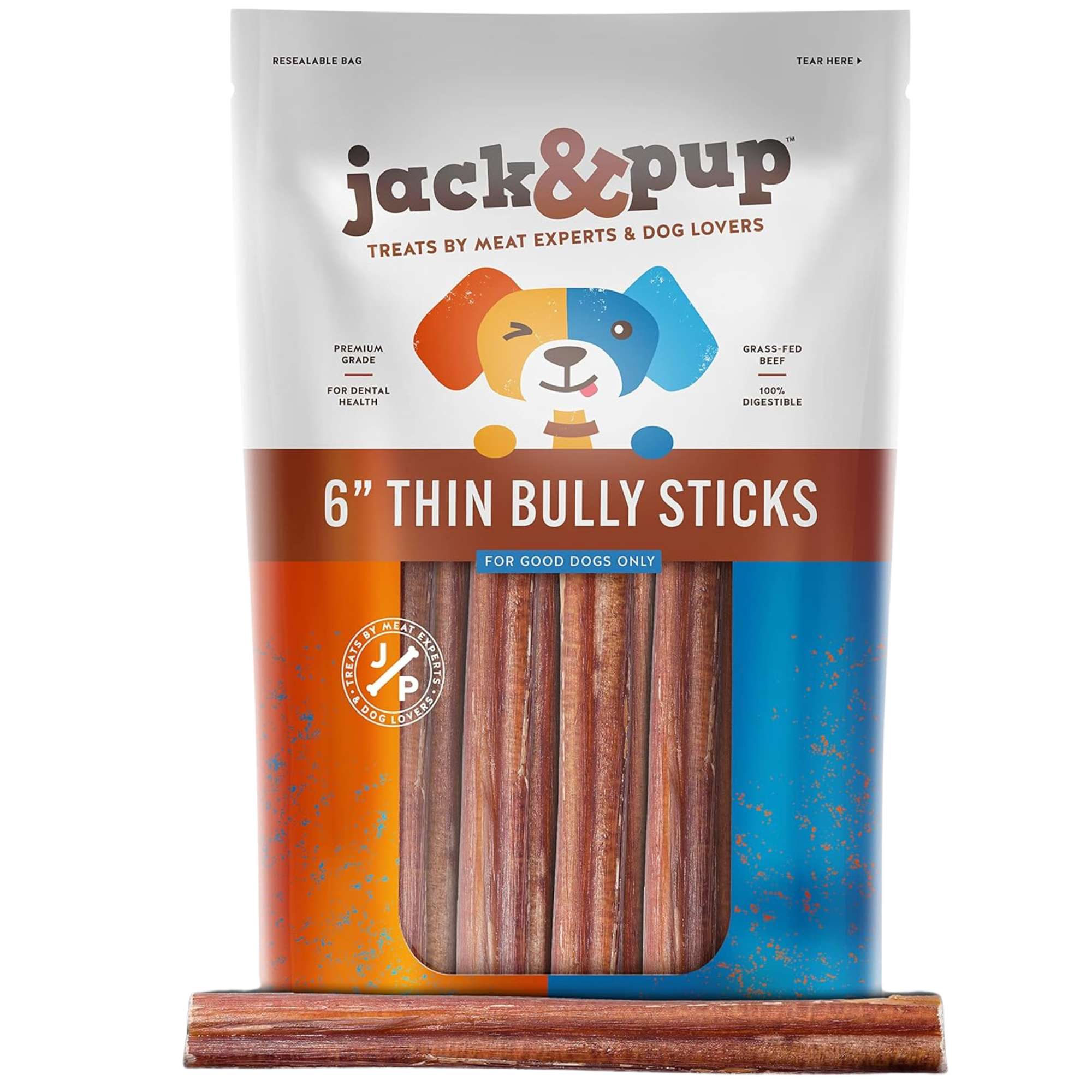 6-Inch Thin Bully Stick - Jack&Pup