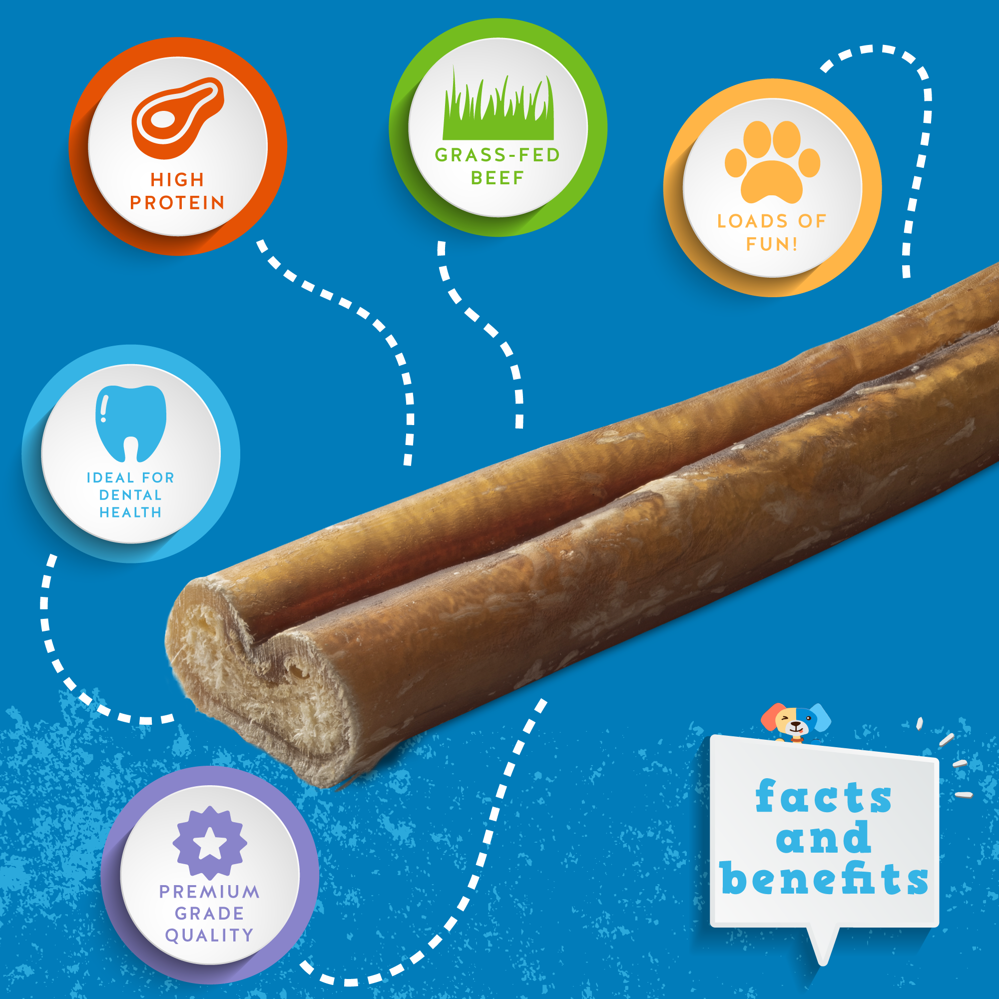 Odor Free Bully Sticks - 6 Inch Thick - Jack&Pup