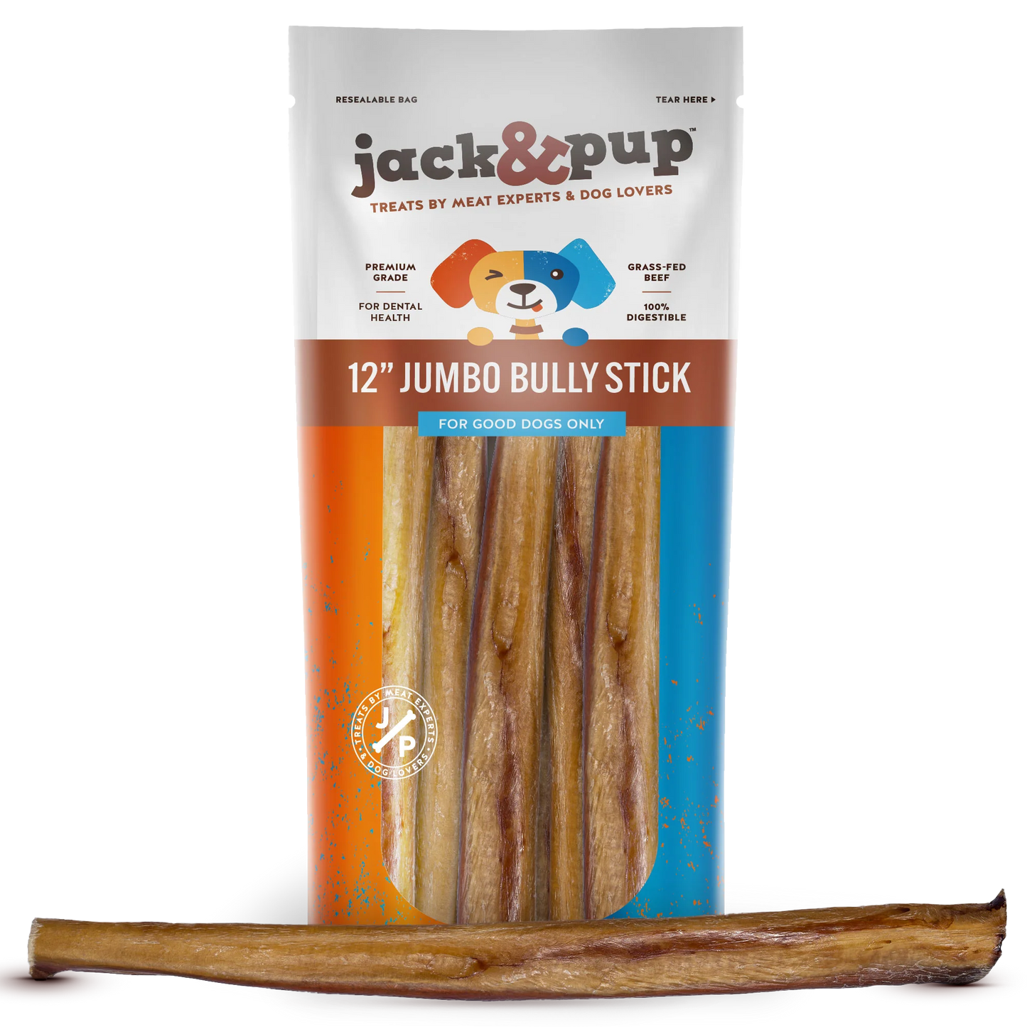 Odor Free Bully Sticks 12 Inch Jumbo Jack Pup