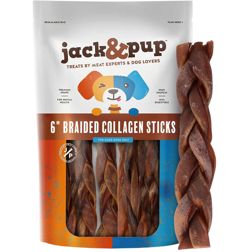 Braided Collagen Sticks - 6 Inch