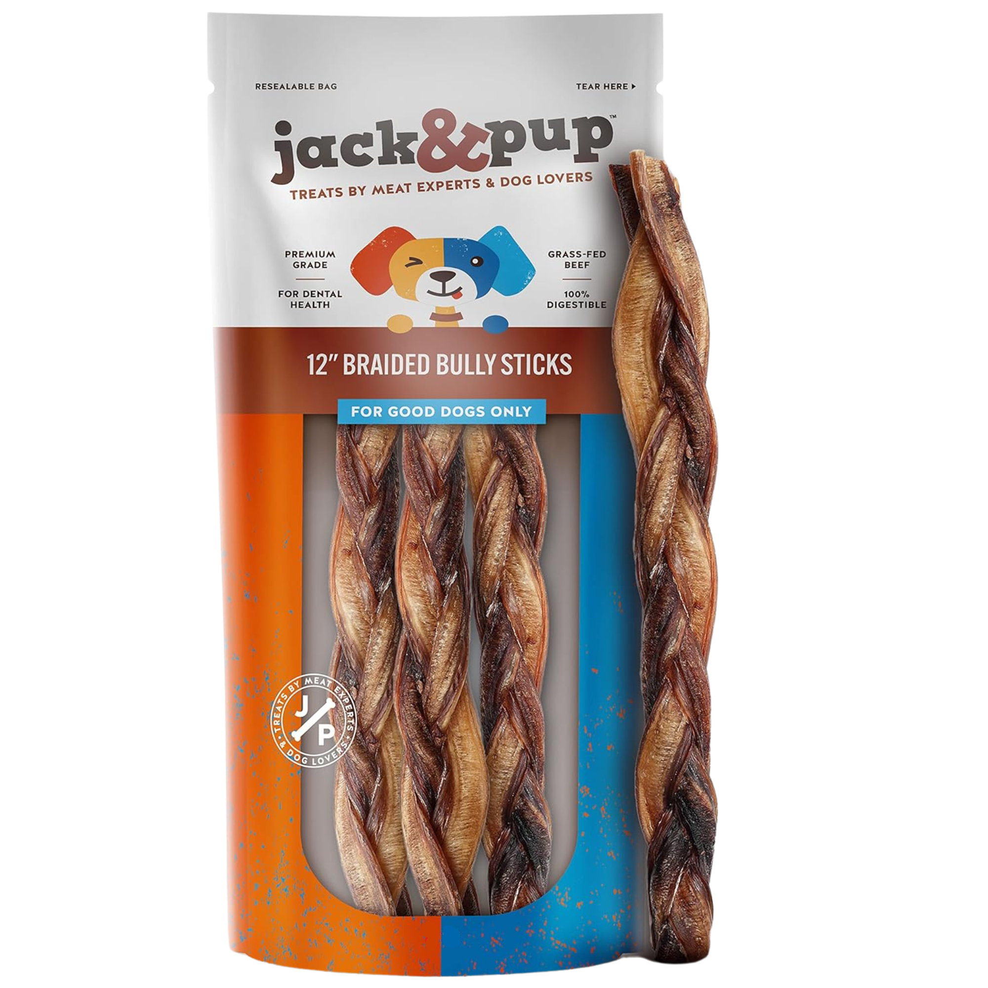 12-Inch Braided Bully Stick - Jack&Pup