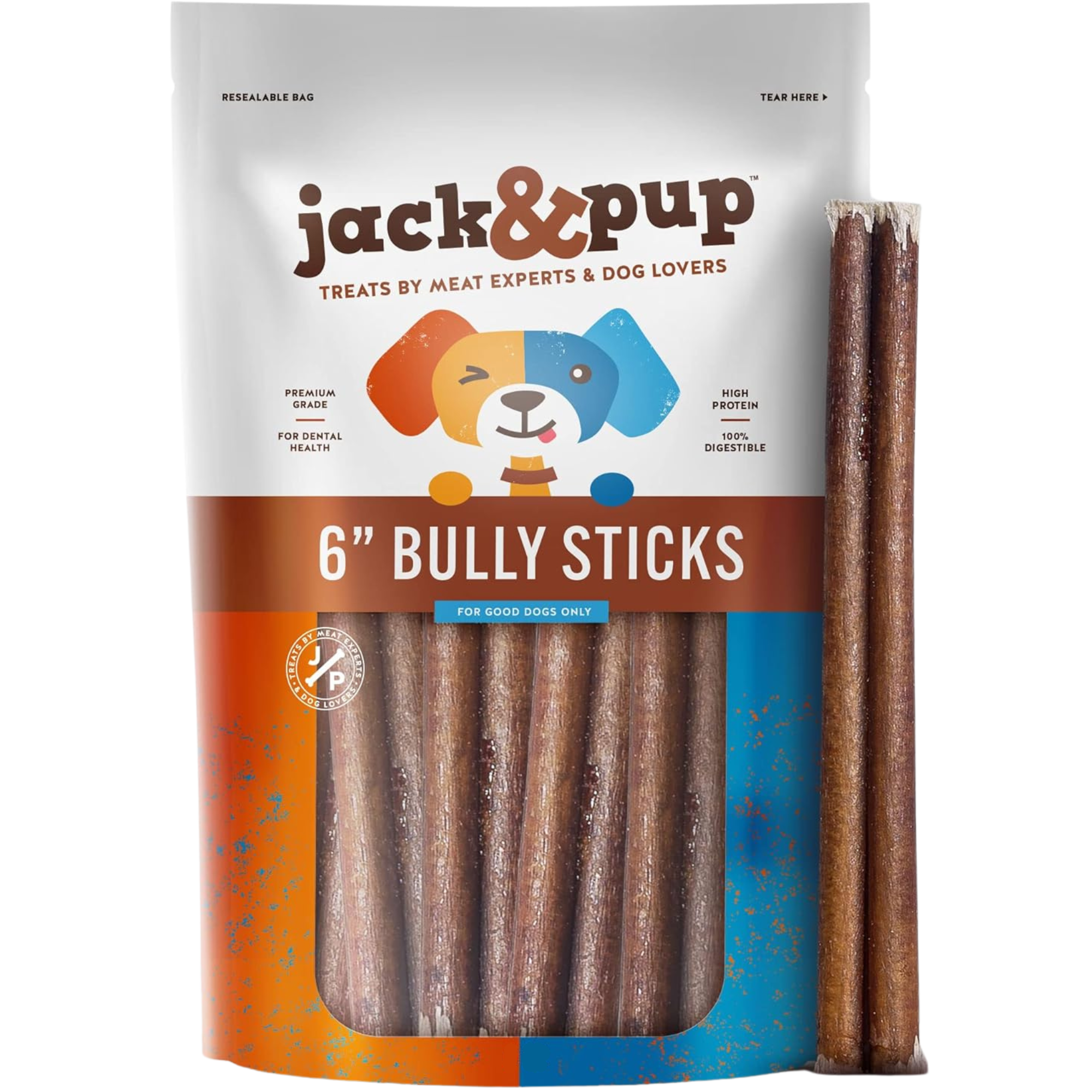 6-Inch Thick Bully Stick - Jack&Pup