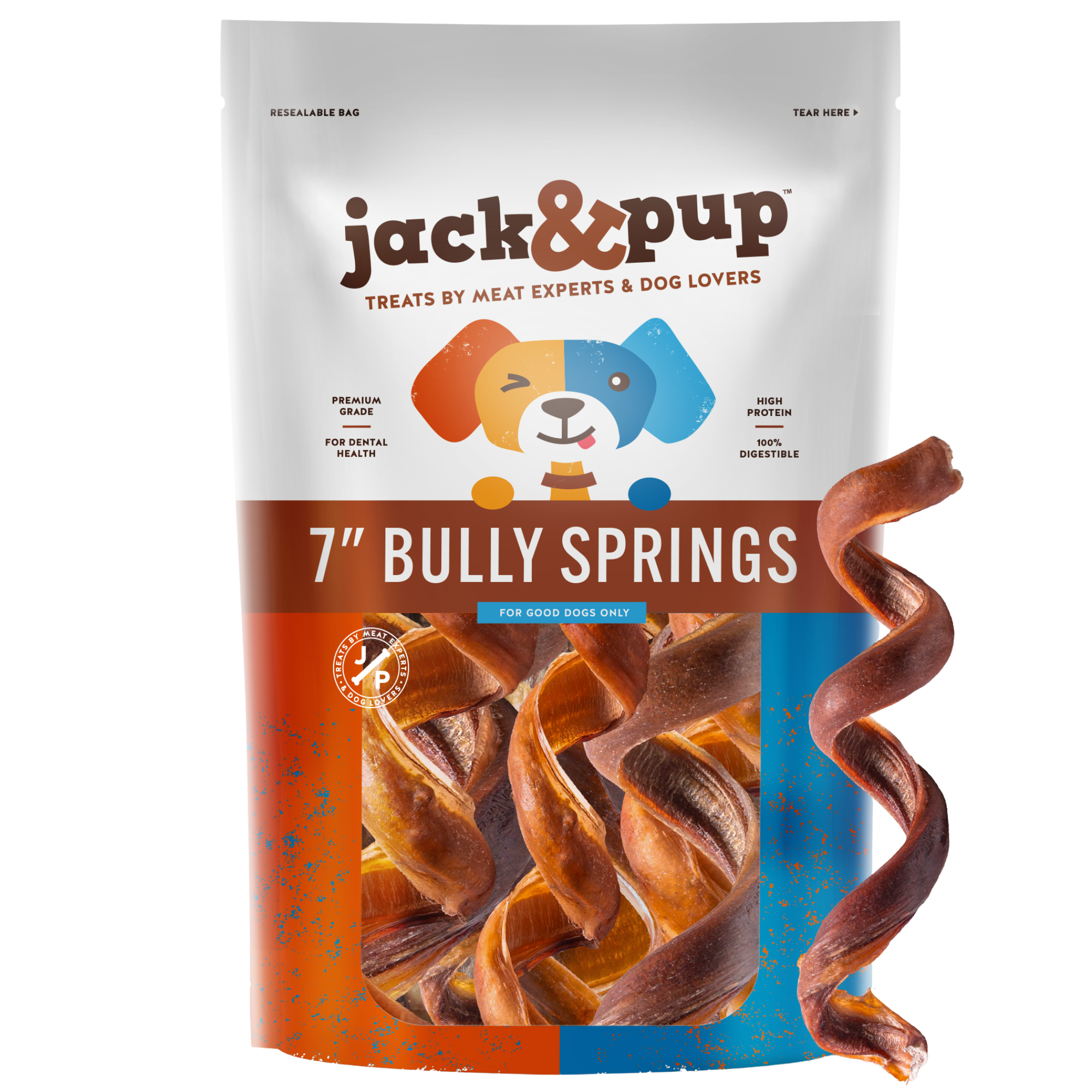 7-Inch Bully Stick Spirals - Jack&Pup