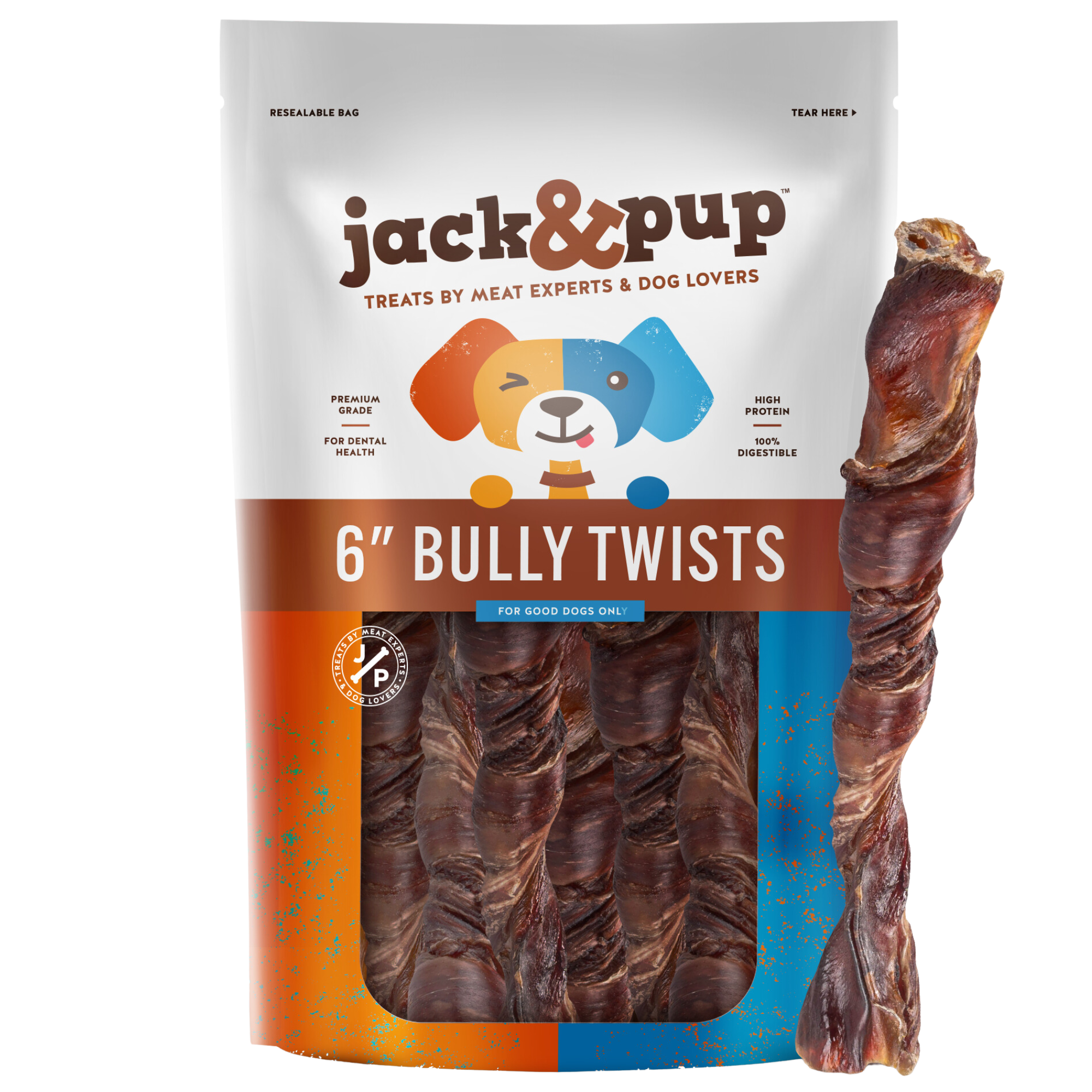 6-Inch Bully Stick Twist - Jack&Pup