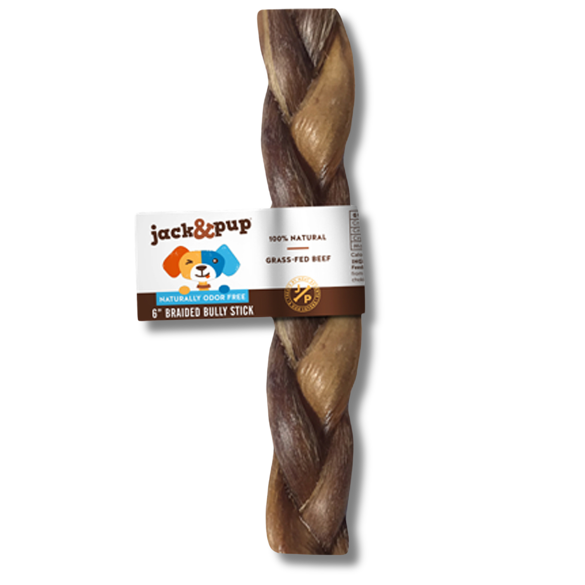 6-Inch Braided Bully Stick - Jack&Pup