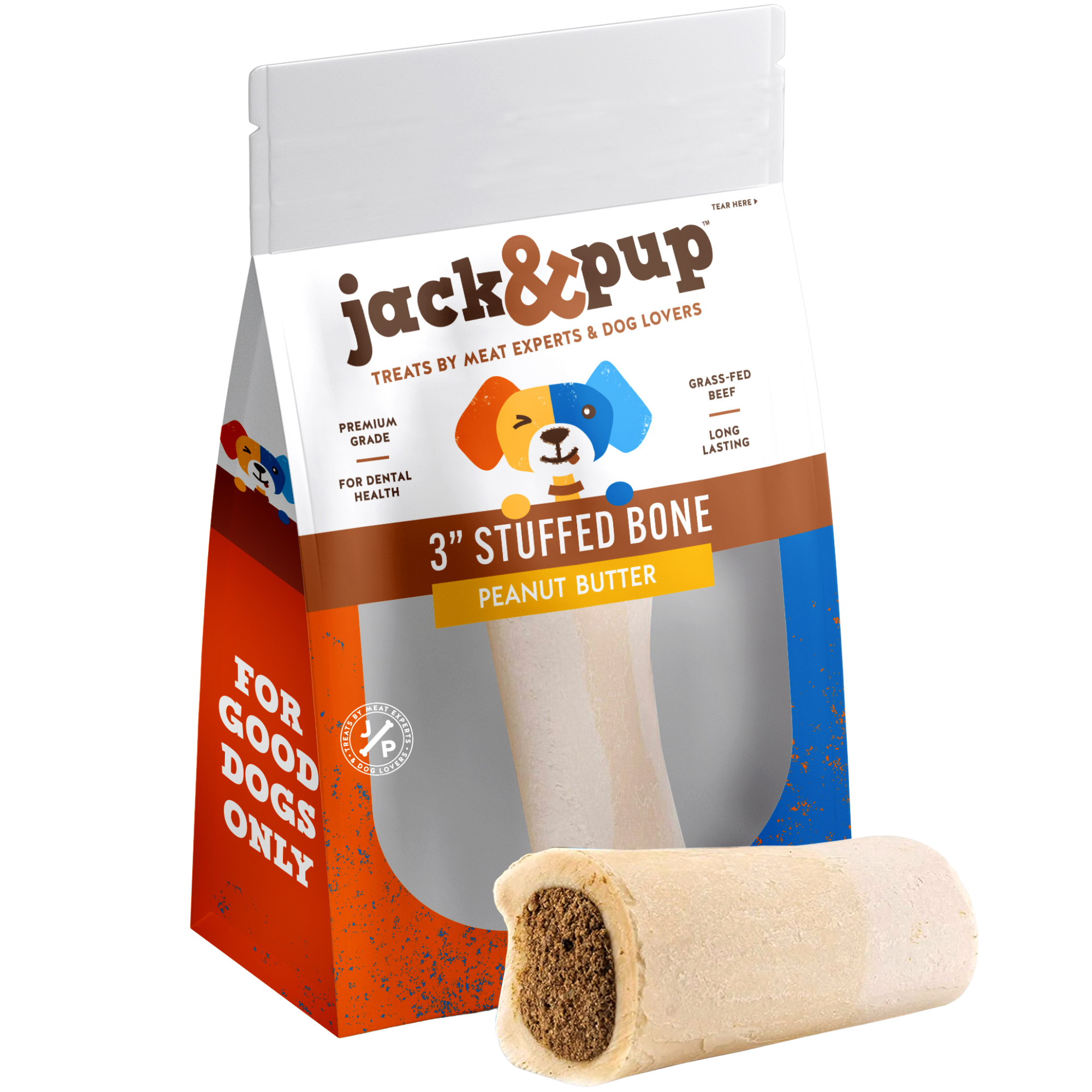 Peanut Butter Stuffed Bones - 3 Inch - Jack&Pup