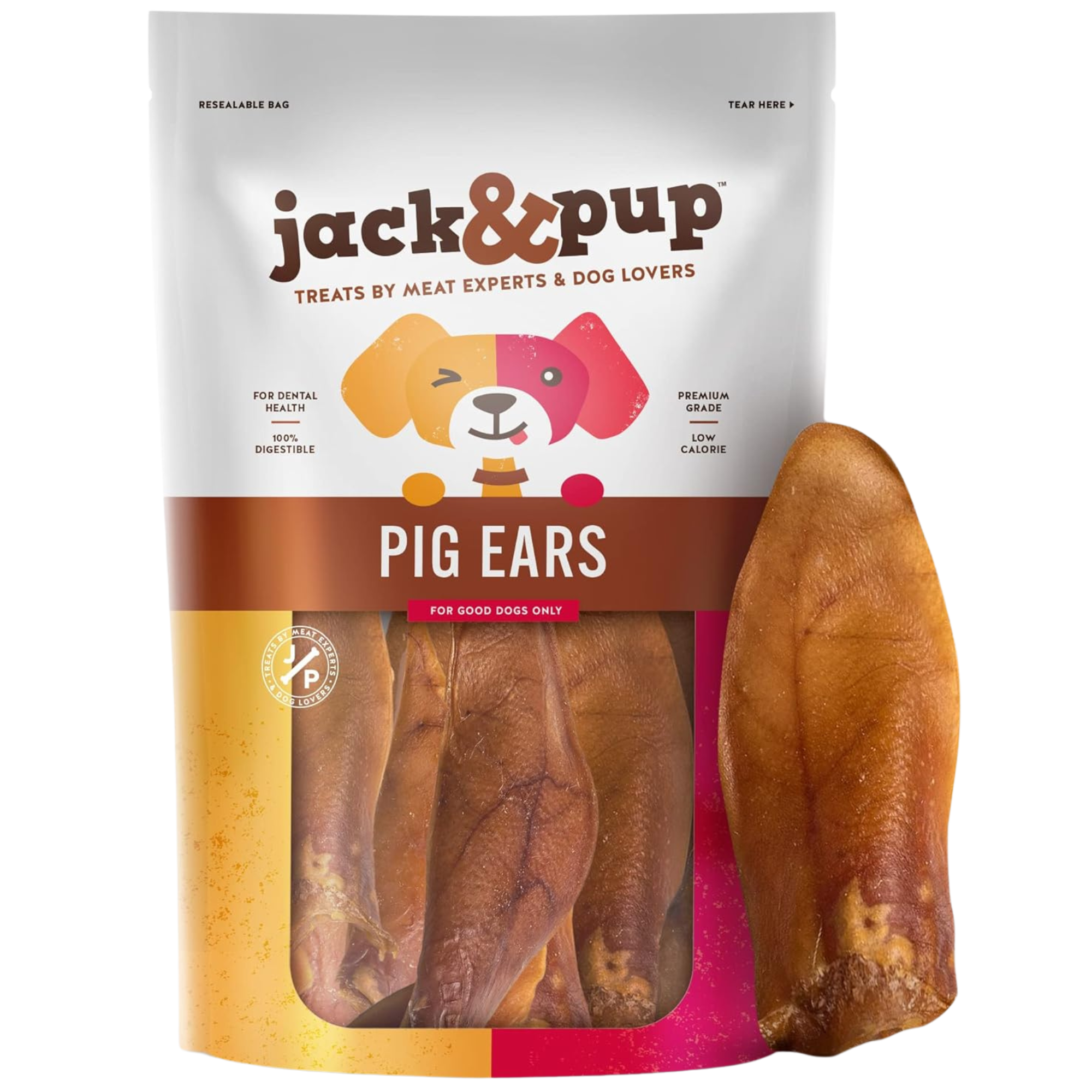 Half All-Natural Pork Ear Dog Chews - Jack&Pup