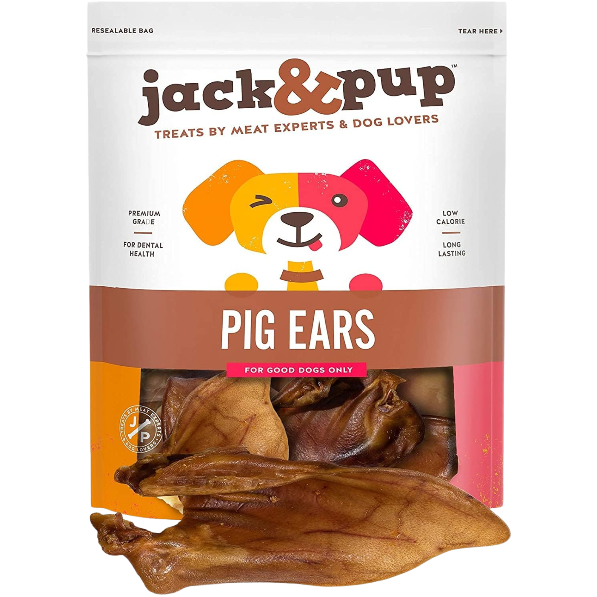 Whole All-Natural Pig Ear Dog Chews - Jack&Pup
