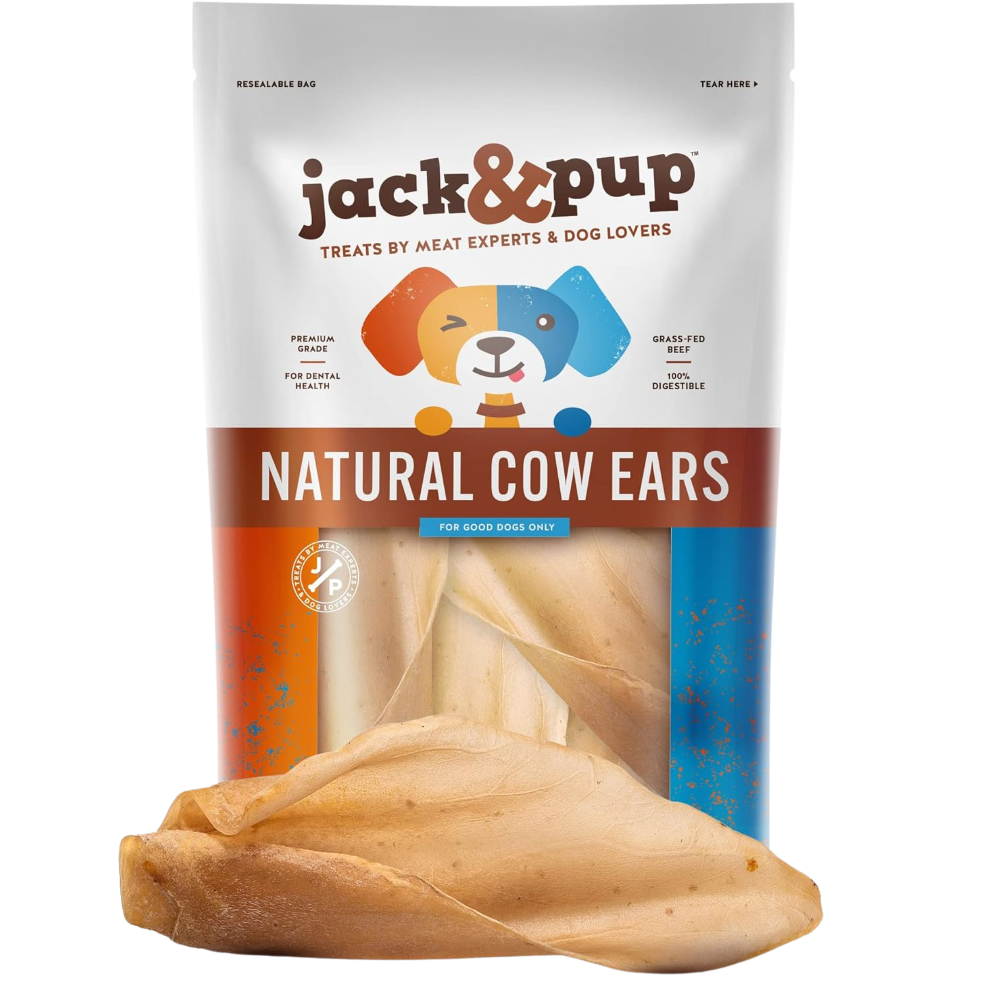 All-Natural Cow Ear Dog Chews - Jack&Pup