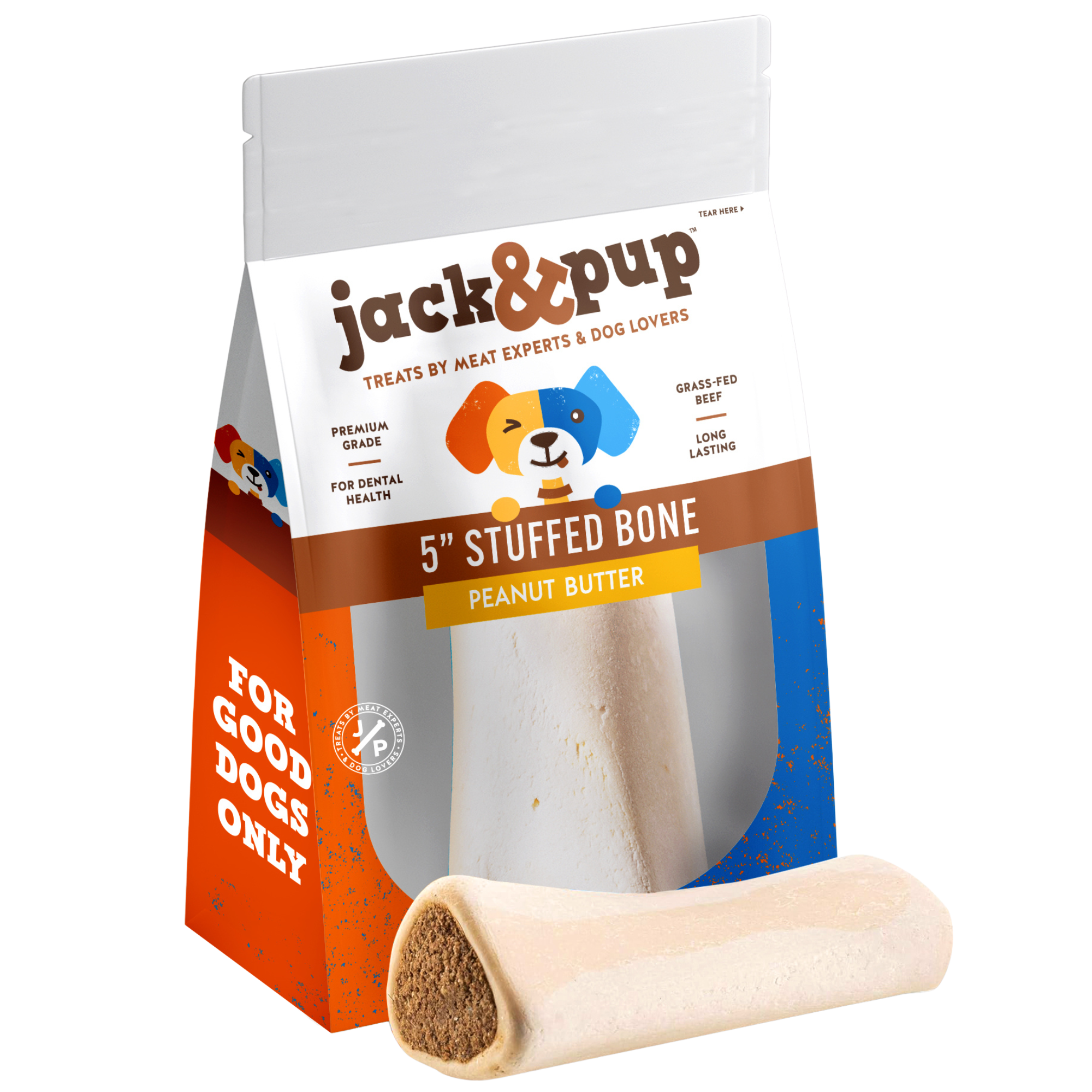 Peanut Butter Stuffed Bones - 6 Inch - Jack&Pup