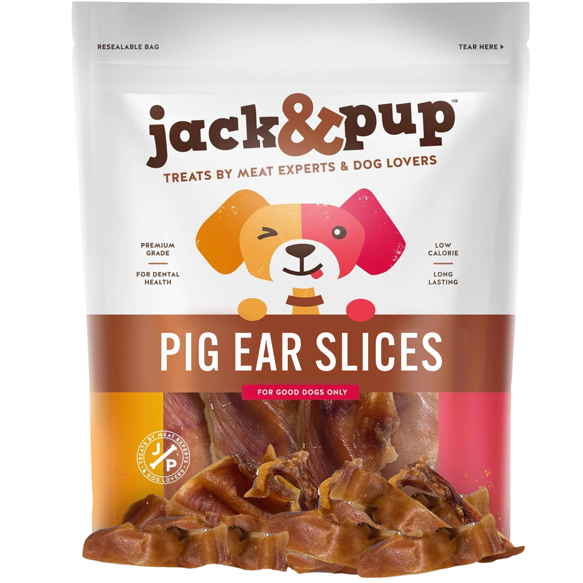 Sliced All-Natural Pig Ear Dog Chews - Jack&Pup