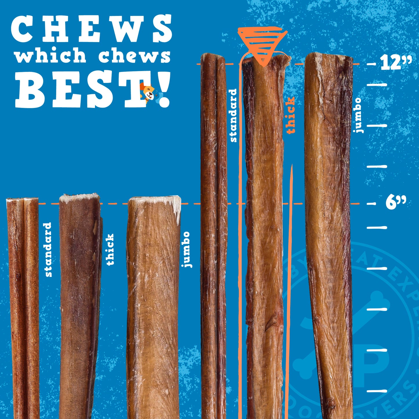 Odor Free Bully Sticks - 12 Inch Thick