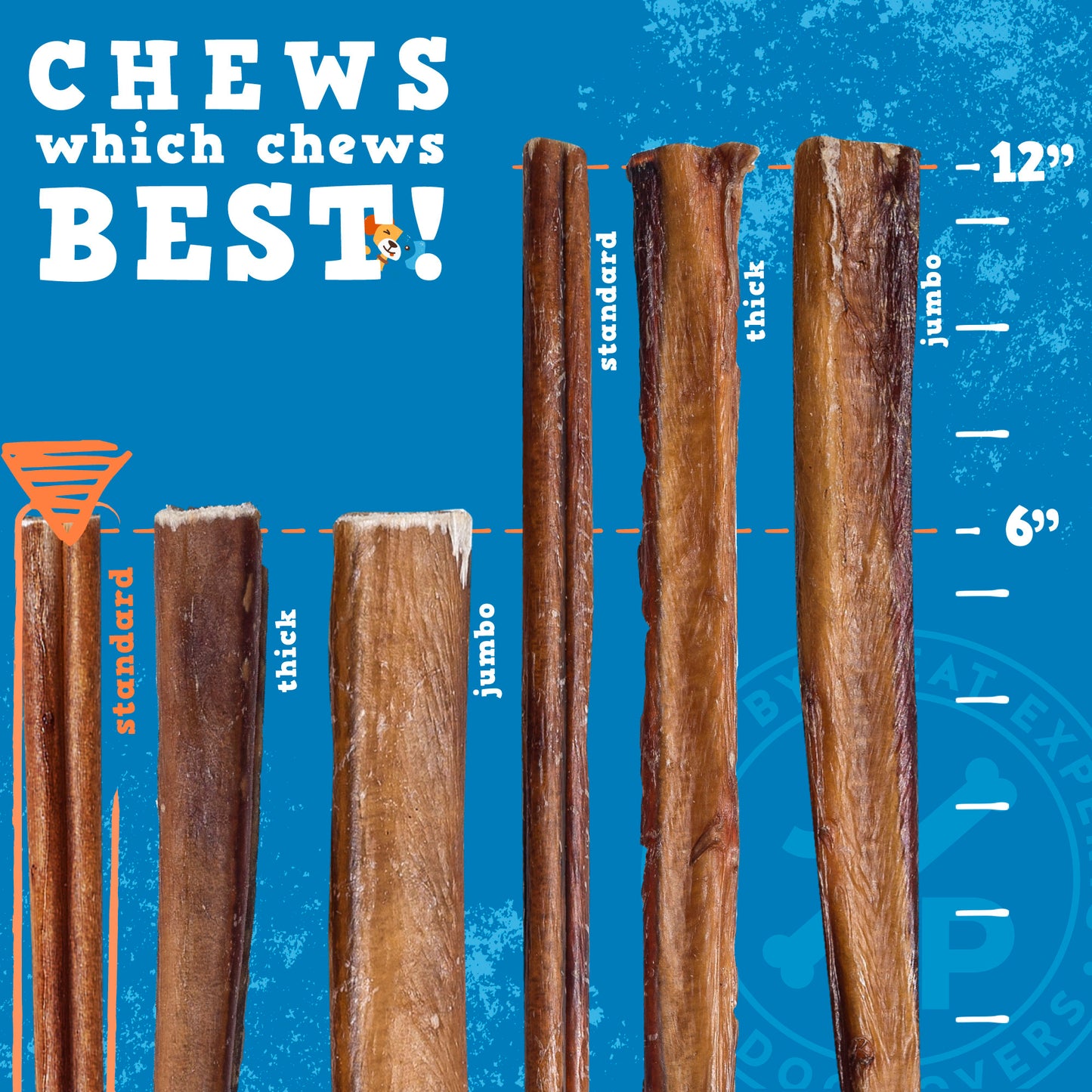 Odor Free Bully Sticks - 6 Inch Standard